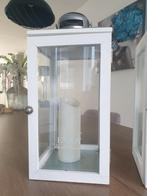 Witte decoratieve lantaarns 2x, Huis en Inrichting, Minder dan 50 cm, Ophalen of Verzenden, Zo goed als nieuw, Glas