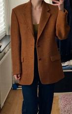 Vintage bruin/cognac blazer/jas van Harris Tweed, Kleding | Dames, Ophalen of Verzenden, Gedragen, Maat 38/40 (M), Bruin
