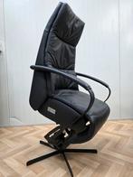 Prominent humberto craft zwart leer ACCU sta op stoel relax, Huis en Inrichting, Fauteuils, Minder dan 75 cm, Leer, Ophalen of Verzenden