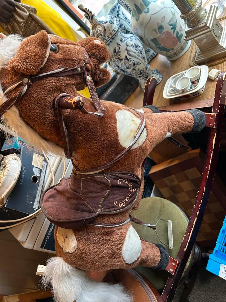 Vintage Hobbelpaard met Zadel, Antiek en Kunst, Antiek | Speelgoed, Ophalen