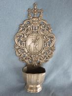 Wijwater bak met Heilige in tin - 20e eeuw, Antiek en Kunst, Ophalen of Verzenden