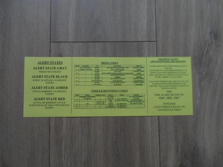 IK Alert States HQ SFOR Sarajevo, Verzamelen, Militaria | Algemeen, Landmacht, Nederland, Ophalen of Verzenden