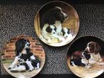 Drie porcelain borden FRANKLIN MINT daarop springer spaniël, Antiek en Kunst, Ophalen