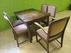 Eethoek, Huis en Inrichting, Complete eetkamers, Ophalen, Gebruikt, Klassiek eikenhouten eethoek, 4 tot 6 stoelen