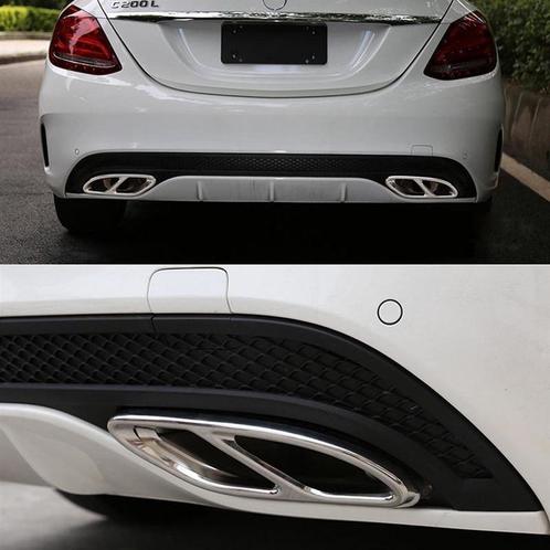 AMG Look Chrome Uitlaat Trim Lijsten Voor Mercedes C Klasse, Auto diversen, Tuning en Styling, Verzenden