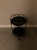 Stijlvolle messing serveerwagen, Huis en Inrichting, Minder dan 55 cm, Gebruikt, Metaal of Aluminium, Rond