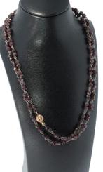 Granaten vintage ketting 14k gouden bol slot antiek dames