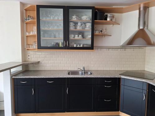 Mat zwart gebruikte rechte keuken, Huis en Inrichting, Keuken | Complete keukens, Zo goed als nieuw, Ophalen