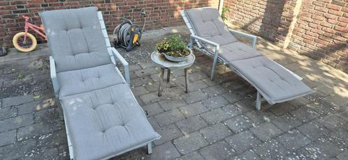 Ligbedden/ zonnebedden, Tuin en Terras, Ligbedden, Gebruikt, Hout, Inklapbaar, Verstelbaar, Verrijdbaar, Ophalen
