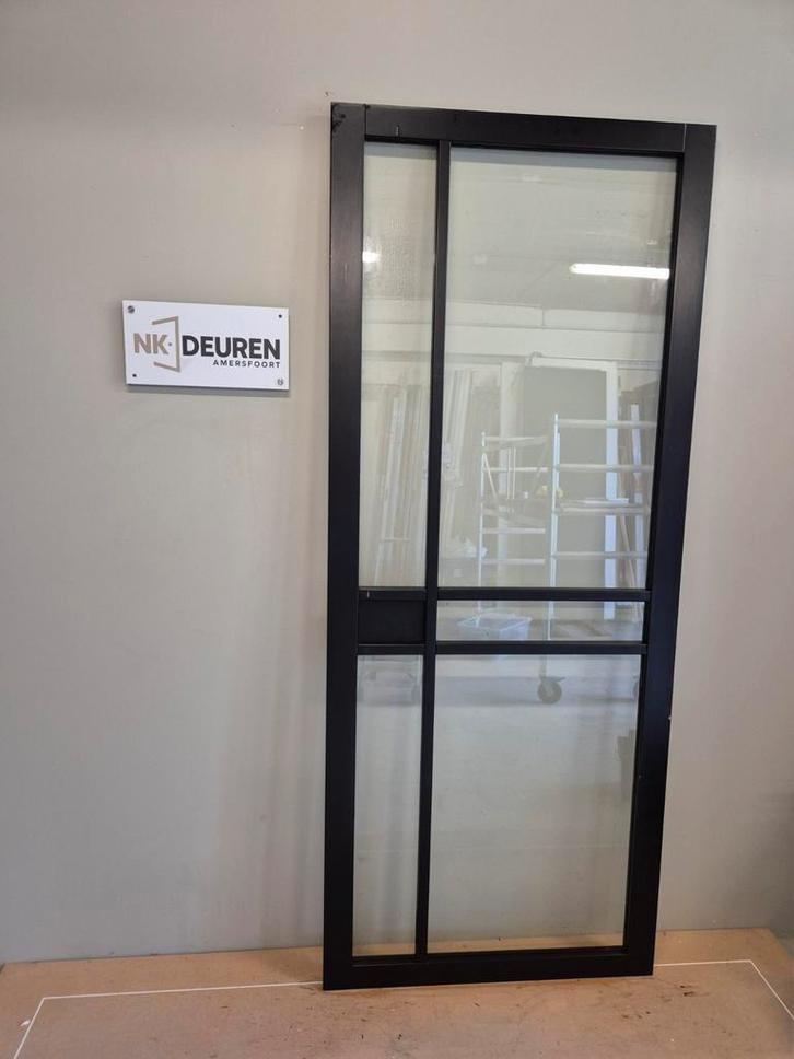 Design deur met glas (93x231,5) opdek Rechts draaiend, Doe-het-zelf en Verbouw, Deuren en Horren, Nieuw, Buitendeur, 200 tot 215 cm
