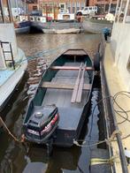 Boot/stalen roeiboot/motorboot/sloep, Watersport en Boten, Roeiboten, Ophalen, Gebruikt, Staal, Met motor