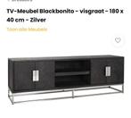 Tv meubel Blackbonito - visgraat 180*40 cm, Huis en Inrichting, Kasten | Televisiemeubels, Ophalen, 150 tot 200 cm, Zo goed als nieuw
