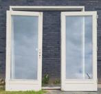 Hardhouten dubbele deuren (tuindeuren) inclusief kozijn, Ophalen, Gebruikt, Deurkozijn, 150 tot 225 cm