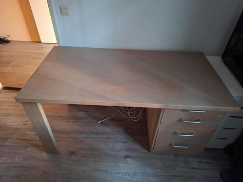 Lundia hardhout bureau incl ladenblok, Huis en Inrichting, Bureaus, Zo goed als nieuw, Ophalen