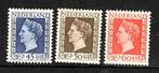 037 nvph 487-489 koningin wilhelmina1947 postfris zie scans., Postzegels en Munten, Ophalen of Verzenden, Na 1940, Postfris