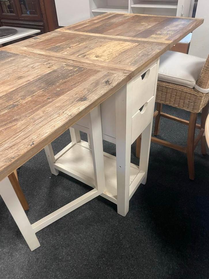 Riviera Maison bartafel / hoge eettafel met krukken, Huis en Inrichting, Tafels | Eettafels, Gebruikt, 100 tot 150 cm, 150 tot 200 cm
