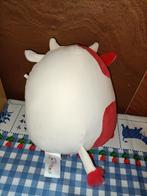 Originele Squishmellow koe knuffel rood met wit 21 cm groot, Ophalen of Verzenden, Zo goed als nieuw