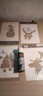 Raamdecoratie (sjablonen met spuit sneeuw), Ophalen, Zo goed als nieuw