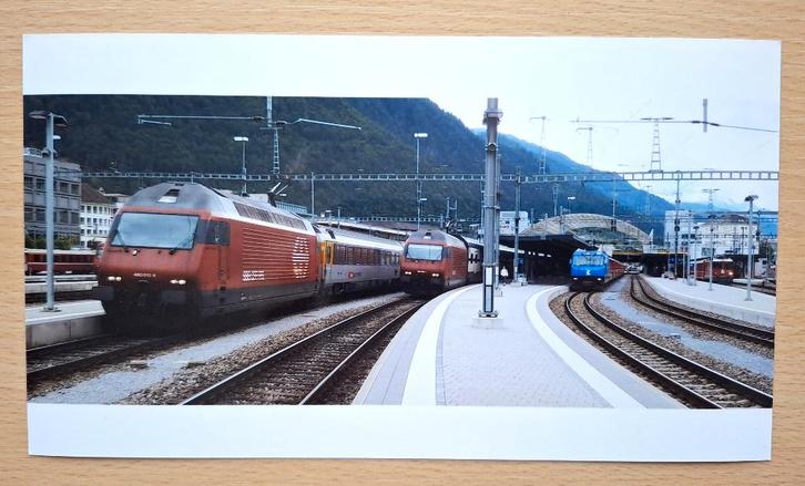 Panoramafoto van Zwitserse SBB en Rhatische Bahn, Verzamelen, Spoorwegen en Tramwegen, Nieuw, Trein, Kaart of Prent, Verzenden