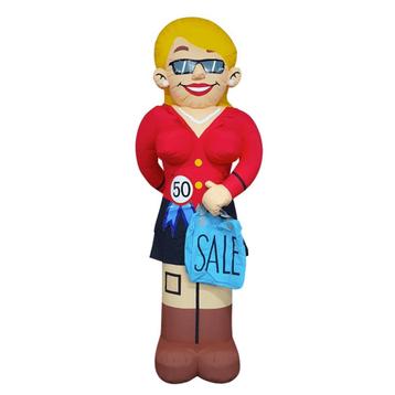 sarah shopper shopaholic shopping lady opblaasfiguur te huur beschikbaar voor biedingen