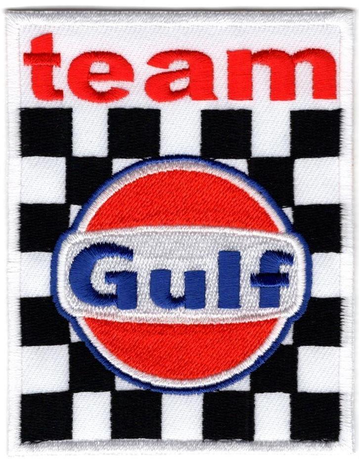 Team Gulf stoffen opstrijk patch embleem #3, Motoren, Accessoires | Stickers, Ophalen of Verzenden