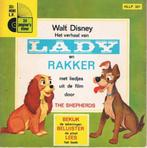 Lady en Rakker met singeltje 33 1/3 Walt Disney, Zo goed als nieuw, Ophalen