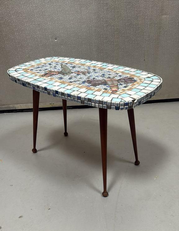 Vintage Mozaïek Tafeltje Vlinderdesign, Antiek en Kunst, Antiek | Meubels | Tafels, Ophalen
