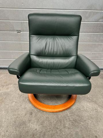 Stressless fauteuil groen leer beschikbaar voor biedingen