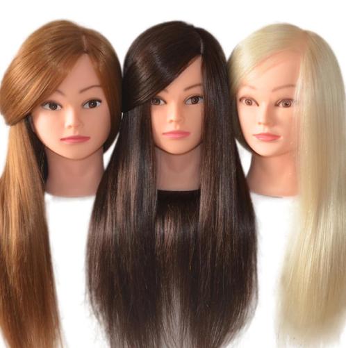 Kappershoofd Mensenhaar Blond Bruin / Oefenhoofd Kapper Kop, Diversen, Schoolbenodigdheden, Nieuw, Verzenden