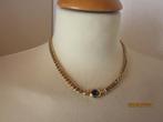 ketting goud double, Met kristal, Overige materialen, Gebruikt, Ophalen of Verzenden