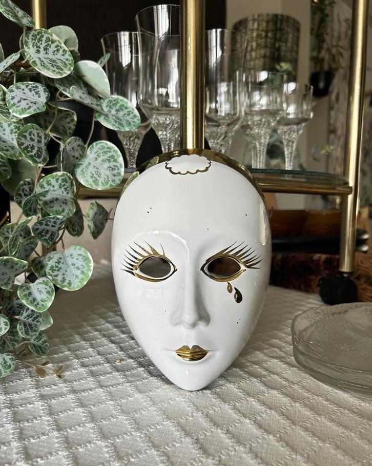Venetiaans wandmasker Pierrot vintage, Huis en Inrichting, Woonaccessoires | Wanddecoraties, Zo goed als nieuw, Ophalen of Verzenden