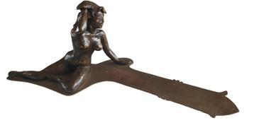 Bronzen (?) sculptuur naakte dame koperen houder 0711 beschikbaar voor biedingen