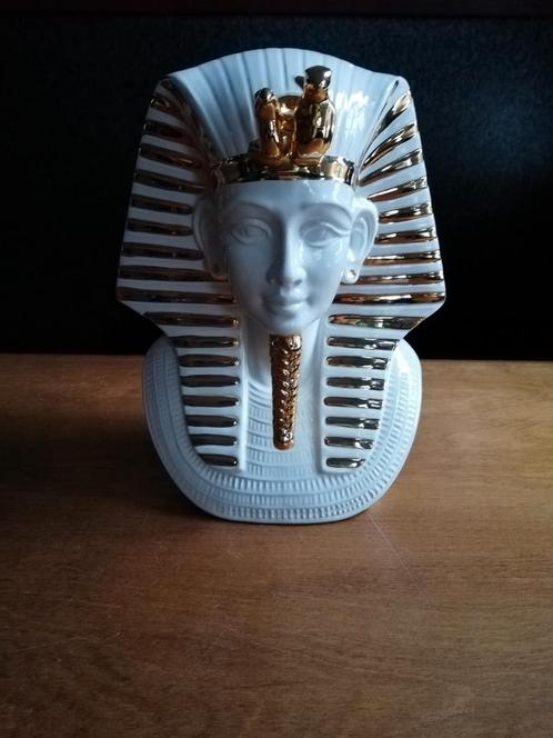 vintage farao tutankamon porselein beeld hoofd buste groot, Antiek en Kunst, Kunst | Beelden en Houtsnijwerken, Ophalen of Verzenden