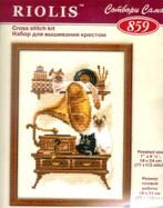 Cado riolis borduurpakket poes bij grammofoon 859, Ophalen of Verzenden, Nieuw, Handborduren, Borduurpakket