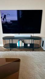 Organisch TV-meubel hout/staal, Huis en Inrichting, Kasten | Televisiemeubels, Ophalen, Gebruikt, 150 tot 200 cm, Minder dan 100 cm
