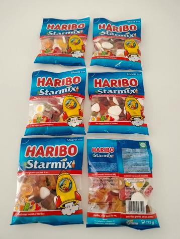 6 zakken 175 gram Haribo starmix snoepjes beschikbaar voor biedingen