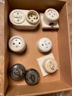 Nostalische schakelaars en stopcontacten, Doe-het-zelf en Verbouw, Elektra en Kabels, Ophalen, Gebruikt, Stopcontact