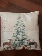 Kerstboom bos hertje konijn vos kerst print kussenhoes Nieuw, Ophalen of Verzenden, Nieuw, Vierkant