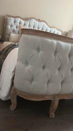 Gecapitioneerd linnen louis xv bed, Ophalen, Zo goed als nieuw, Eenpersoons, Hout