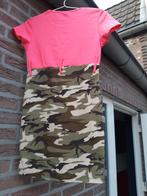 `Fel roze met leger groene jurk maat 158-164, Kinderen en Baby's, Kinderkleding | Maat 158, Gebruikt, Meisje, Coolcat, Ophalen of Verzenden