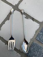 Mooie verzilverd Shell vork en lepeltje, Ophalen of Verzenden, Gebruikt