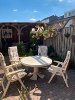 Tuinset met 4 stoelen, Tuin en Terras, Tuinsets en Loungesets, Ophalen, Zo goed als nieuw