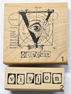 Keuze uit 2 stempels Vision Collage Tekst Stampers Anonymous, Verzenden, Zo goed als nieuw, Houten stempel
