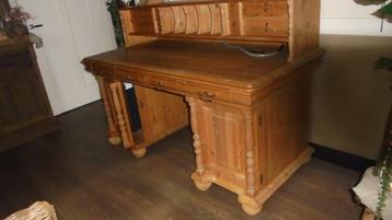 landelijk grenen bureau B160 D79 H76 bovendeel H23 D37cm beschikbaar voor biedingen