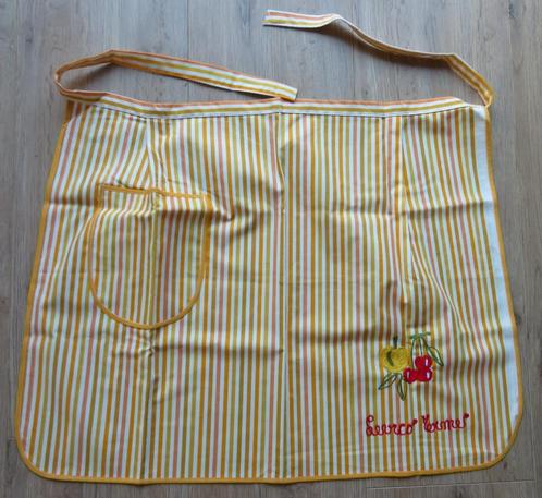 Keuken Schort Oranje, Blauw-wit, grijs- Wit Vintage Brocante, Huis en Inrichting, Keuken | Textiel, Zo goed als nieuw, Schort