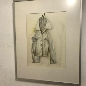 Aquarel stilleven 'Jasje aan een kapstokhaak' beschikbaar voor biedingen