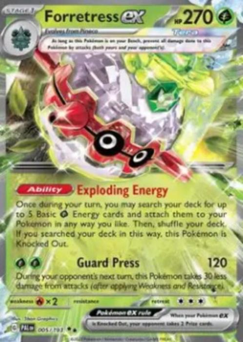 Forretress ex #005 - PAL -Paldea Evolved, Hobby en Vrije tijd, Verzamelkaartspellen | Pokémon, Nieuw, Losse kaart, Verzenden