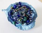 Vintage aparte grote mooie broche met diverse glaskralen, Sieraden, Tassen en Uiterlijk, Broches, Verzenden, Zo goed als nieuw