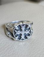 Maat 19 - Mooie zilveren (925) GOTHIC/ BIKER / HEREN ring, Sieraden, Tassen en Uiterlijk, Ringen, Ophalen, 19 tot 20, Heer, Zo goed als nieuw