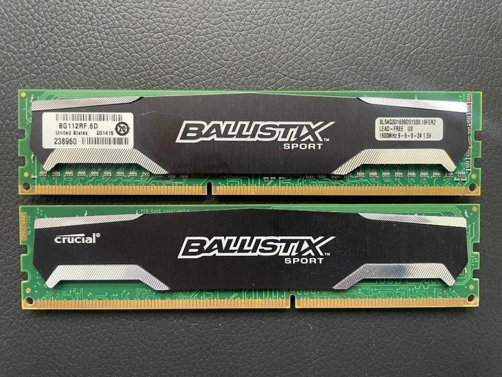 Crucial Ballistix Sport 2 x 4GB DDR3, Computers en Software, RAM geheugen, Zo goed als nieuw, Desktop, 8 GB, DDR3, Ophalen of Verzenden